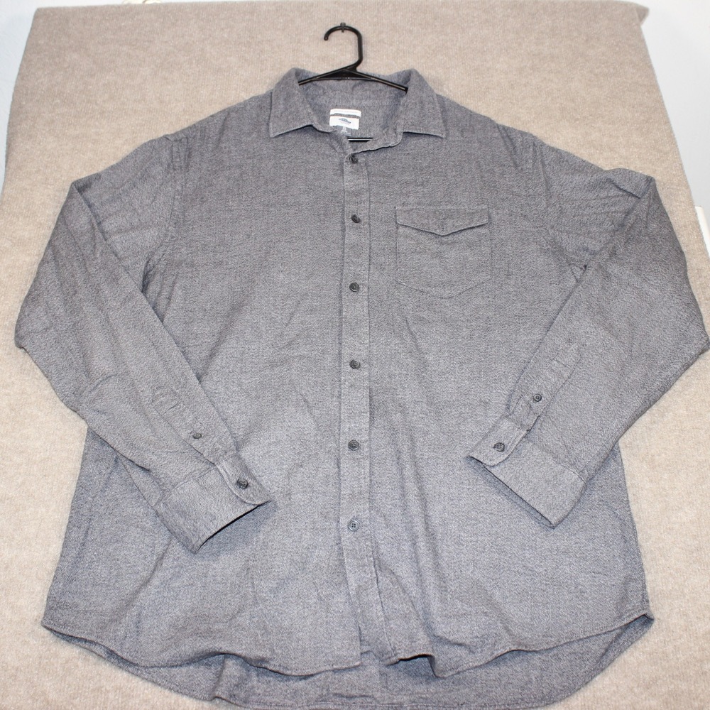 Old Navy Mens XL Tall Gray Heather Long Sleeve Button Down Shirt Regular Fit